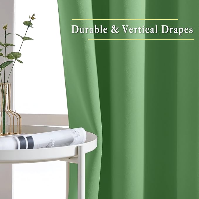 NICETOWN Sliding Door Curtain 108 Inches Long - Blackout Thermal Insulated Grommet Room Divider Privacy Drape for Patio Glass Door, 1 Panel, Froest Green, 100 Inch Extra Wide