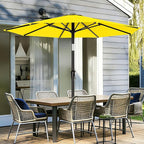 AreShark 9 FT Patio Umbrella for Outdoor, Outdoor Table Umbrella with Push Button Tilt and Crank, Outdoor Patio Umbrellas with 8 Sturdy Ribs for Market, Garden, Pool (Yellow)