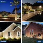 Solar Spot Lights Outdoor, 2 Pack Outdoor Solar Lights for Yard Waterproof, 4 Lighting Modes Solar Landscape Spotlights, Auto On/Off Solar Powered Flood Lights Garden Pathway (Cool White)