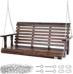 VEVOR Outdoor Wooden Porch Swing, 880lbs 4.5FT Heavy Duty Haning Porch Swings Bench Chair for Patio, Garden and Courtyard