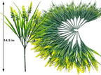 Artificial Plants Outdoor, 20 Pcs Fake Flowers UV Resistant Outdoor Fake Plants, Lavender Artificial Flowers Plastic Fake Faux Flowers Shrubs for Home Porch Garden Yard Window Box (Yellow White)