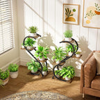 LATIBELL Plant Stand Indoor with Grow Light, 4 Tiered Metal Plant Shelf indoor, 29'' Plant Stands for Indoor Plants Multiple, Flower Stands for Indoor Plants Living Room, Patio, Balcony (2 Pack)
