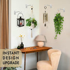 RTZEN Plant Hangers Indoor or Outdoor - Wrought Iron Metal Hanger Indoor Hook - Heavy Duty Wall Bracket Hooks for Hanging Plants Baskets Lanterns Wind Chimes - 2 Pack (White Shepherds Hooks 7.5")