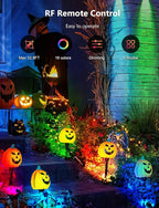 12W RGBW Color Changing Landscape Lights - Low Voltage LED Landscape Lighting, Remote Control Spotlight Outdoor Waterproof Garden Pathway Halloween Christmas Spot Lights, 4 Pack with Connector