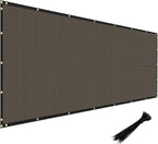 WINDSCREEN4LESS 6' x 9' Privacy Fence Screen in Brown for Chain Link Fence W/ Brass Grommet 85% Blockage Windscreen Outdoor Mesh Fencing Netting 150GSM Fabric W/ Zip Ties - Custom Size