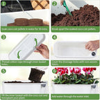 Self Watering Planter with Coco Coir Pellets, 11.8 Inch Plastic Rectangular Windowsill Plant Pot with Drainage Holes, High Clear Modern Decorative Flower Pot for Indoor Plants, African Violets