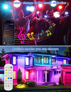 Spot Lights Outdoor, Smart RGBW LED Color Changing Landscape Lighting with APP and Remote Control, Music Mode, DIY Scenes, Timing, IP65 Waterproof Spotlight Plug in for Yard Garden, 4 Pack