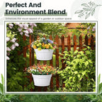 Layhit 6 Pcs Wall Hanging Planters Outdoor Pot Planter Wine Barrel Planter Distressed Oak Thickened Plastic Water Storage Flower Pots for Flower Indoor Outdoor(12 Inches,White)