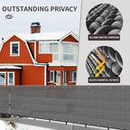 LOVE STORY Custom Size 2'6''x14' Dark Grey Balcony Privacy Screen,UV Block Privacy Fence Screen,90% Shield for Outdoor Pool Garden Apartment Railing