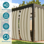 Outdoor Curtains, Cream 4-Panel Set, 110x84 Inch, Waterproof and Windproof