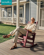 SEWALL HDPE Rocking Chair, Oversized Outdoor Rocking Chair for Adults, Patio Rocker for Porch, Crimson Red