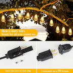 Brightever 30FT LED Outdoor String Light with 16 ST38 Vintage Edison Shatterproof Bulbs, Commercial Grade Patio Lights Connectable, Waterproof Hanging Lights for Balcony, Backyard, Warm White