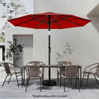 AreShark 9 FT Patio Umbrella for Outdoor, Outdoor Table Umbrella with Push Button Tilt and Crank, Outdoor Patio Umbrellas with 8 Sturdy Ribs for Market, Garden, Pool (Red)