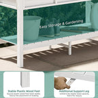 YITAHOME 48x18x30in Raised Garden Bed HDPE, Weather-Resistant Poly Lumber Planter Box with Legs & Storage Shelf, Elevated Garden Bed for Yard, Garden, Balcony - White