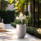 Kante Tall Concrete Planter, 21.7-Inch Height Light Gray Large Indoor Outdoor Plant Pot with Drainage Hole for Patio Garden Home, Modern Decor for Flowers and Tree