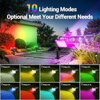 WdtPro 4 Pack Solar Color Changing Lights, 10 Lighting Modes Solar Lights Outdoor Waterproof, Multicolor RGB Outdoor Lights, 9 Colors Auto Cycling Landscape Spolights for Yard Garden Decoration