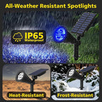 T-SUN Blue Solar Spotlights, Solar Lights Outdoor Waterproof, Auto ON/Off Adjustable Solar Garden Pond Lights for Tree, Patio, Yard, Garden, Driveway, Stairs, Pool Area (Blue- 2 Pack)