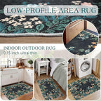 Outdoor Rug, 2 x 3 ft Polyester Entryway Mat with Non-Slip Rubber Backing