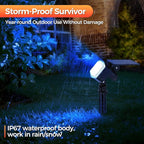Solar Lights Outdoor Color Changing, 85 LEDs 9 Lighting Modes RGB Solar Outdoor Lights, IP67 Waterproof Multicolor Landscape Spotlights for Halloween Holiday Decorations (2 Pack)