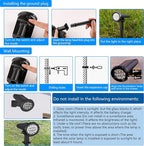 Solar Spot Lights Outdoor，Solar Lights Outdoor Waterproof IP68，Dark Sensing Auto On/Off，Suitable for Garden, Corridor Landscape Lighting and Flag Lighting. (Multicoloured, 6-Pack)