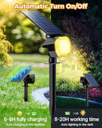 btfarm 2 Pack Solar Spot Lights Outdoor Waterproof IP65, 52 LED Landscape Lights 3 Lighting Modes, Spotlights Outdoor for Outside Yard Garden Tree (Warm White)