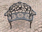 Patio Balcony Bench Double Seat, Anti-Rust Cast Aluminum Patio Garden Bench for Park Yard Outdoor Furniture Copper.1