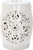 Safavieh Flora Glazed Ceramic Decorative Garden Stool, Cream