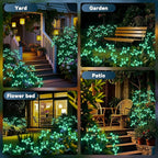 Solar Garden Lights 2 Pack Waterproof Solar Swaying Starburst Light Outdoor Lights for Yard Patio Walkway Pathway Party Wedding Christmas Decoration, Green