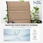 PHI VILLA Outdoor Bar Set with 4 Swivel Bar Height Patio Chairs, Wooden-Like Patio Bar Table and Chairs Furniture Set with Brown Padded Textilene Fabric for Outside, Garden and Deck