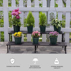 SBDSBD OUTEROOM Metal Plant Stand, Rust-proof Aluminum Flower Pot Stand, Plants Display Stands Decoration Racks for Living Room Balconies and Gardens (60 Ebony)