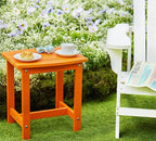 Y&M Outdoor Side Table, HIPS Adirondack Small Single Table, Waterproof Square Outside Table, Balcony Modern End Tables for Patio, Pool, Beach, Porch, Deck, Indoor or Outdoor Use, Orange