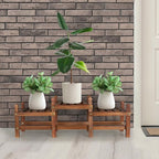 3 Tier Plant Stand Indoor,Wooden Low Plant Bench for Multiple Plants,Corner Flower Pot Stand Long Plant Holder for Balcony Patio Garden Decor (Free-Style Combination)