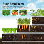 VIVOSUN 3-Tier Metal Raised Garden Bed, 46" x 46" x 24" Galvanized Steel Metal Outdoor Planter Box with Gloves and Scissors to Grow Flowers, Vegetables and Herbs for Outdoor Gardening, Green