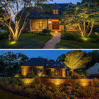 ZUCKEO 10W Landscape Lighting Low Voltage LED Landscape Lights, IP66 Waterproof Landscape Spotlights Yard Lawn Garden Outdoor Lights 12V 24V 1000LM Warm White (12Pack with Connectors)