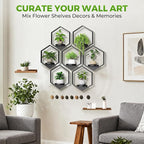 Wall Planters for Indoor Plants 7 Pack, Plant Frames Wall Decor Living Room Plant Stand Hanging Wall Plants Holder to Hold Large Pots Wall Plant Hanger Window Plant Shelves for Outdoor Entryway