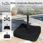 PHI VILLA 15ft Large Patio Umbrellas with Base, Outdoor Double-Sided Rectangle Market Umbrella for Pool Lawn Garden, Tawny