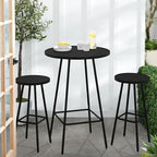 Best Choice Products 3-Piece Patio Dining Set, Bar Height, Outdoor Bistro Set, Outdoor Round Bar Table w/ 2 Bar Stools, Steel - Black
