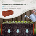 Outsunny Galvanized Raised Garden Bed Kit with Reinforcing Bars, Large and Tall Metal Planter Box for Vegetables, Flowers and Herbs, 6' x 3' x 2', Dark Brown
