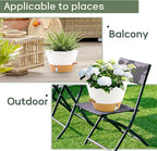 12-Inch Self Watering Planters with Drainage Holes, Large Flower Pots for Indoor Outdoor Plants, Garden Pots White