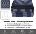SAND MINE Reversible Mats, Plastic Straw Rug, Modern Area Rug, Large Floor Mat and Rug for Outdoors, RV, Patio, Backyard, Deck, Picnic, Beach, Trailer, Camping (6' x 9', Blue Grey Lattice)