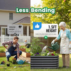 Quictent Galvanized Raised Garden Bed Kit, 6x3x1.5 ft Oval Metal Planter Box Tall for Vegetables Outdoor Backyard, Strengthened by Crossbar, Dark Gray