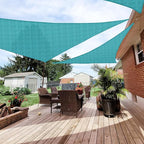Patio Paradise 4' x 4' x 4' Sun Shade Sail Triangle Canopy Shade Cloth Fabric Sunlight Block Patio Pergola Cover HDPE Deck Awning for Outdoor Backyard Roof Shading, Turquoise