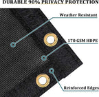 Shade&Beyond 4' X 50' Fence Privacy Screen Heavy Duty 170 GSM Fencing Mesh Shade Net Cover for Wall Garden Back Yard Outdoor Home Decoration, Black