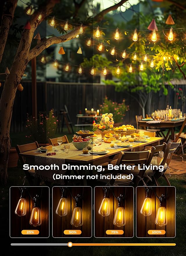 String Lights 200 FT Warm White Shatterproof LED Outdoor Patio Lights