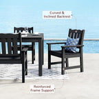 Stoog All-Weather Patio Dining Table for 4, Outdoor HIPS Dining Table with Aluminum Frame, Waterproof Patio Table, Never Rot or Fade, Black