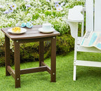 Y&M Outdoor Side Table, HIPS Adirondack Small Single Table, Waterproof Square Outside Table, Balcony Modern End Tables for Patio, Pool, Beach, Porch, Deck, Indoor or Outdoor Use, Coffee