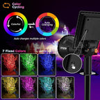 Color Changing Solar Spot Lights Outdoor, 21 LEDs Brightness Solar Pathway Lights Outdoor, IP67 Waterproof Exterior Solar Lights for House, 2-in-1 Solar Flood Lights Outdoor for Yard