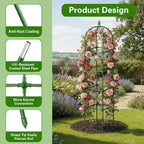 2 Pack Garden Obelisk Trellis for Climbing Plants, 72" Metal Rustproof Rose Trellis, Tower Potted Cages Plant Support for Flowers/Vegetables/Vines, Indoor Outdoor Garden Patio
