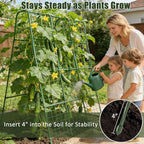 Miory Cucumber Trellis for Raised Beds, 48 x 63 Inch Metal U-Frame Garden Trellis for Climbing Plants Outdoor with Climbing Net, Plant Support for Cucumber Tomato Bean Pea