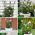 Trellis Obelisk Plant Support, Black Iron, 18.5 x 22.9 Inch